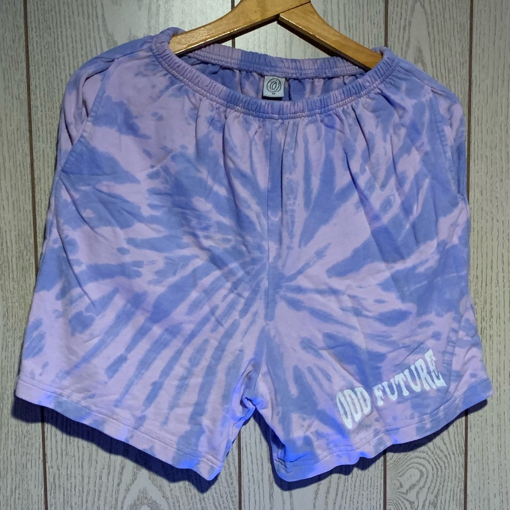 Odd Future Purple Spiral Tie Dye Sweat Shorts, Size M.